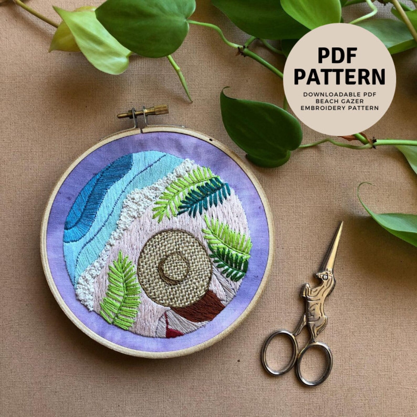 Beach Gazer - Intermediate Hand Embroidery Pattern – MCreativeJ