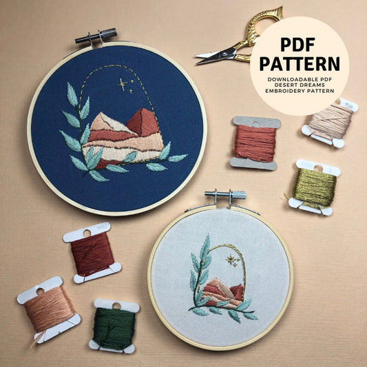 Desert Dreams - Beginner Hand Embroidery Pattern PDF