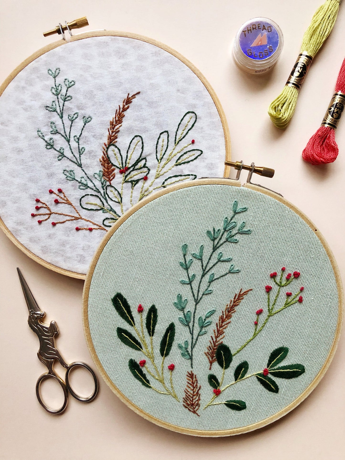 BUNDLE Winter Botanical Stick and Stitch - Hand Embroidery Patterns