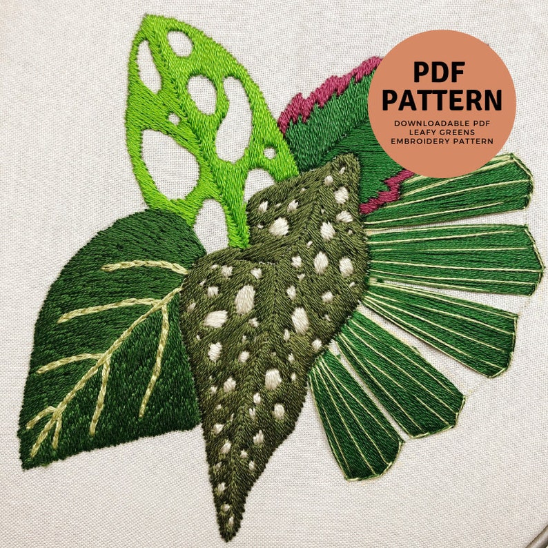 Leafy Greens - Beginner Hand Embroidery Pattern