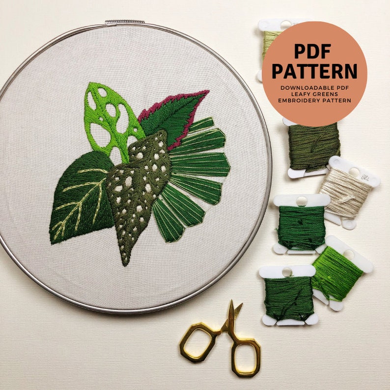 Leafy Greens - Beginner Hand Embroidery Pattern