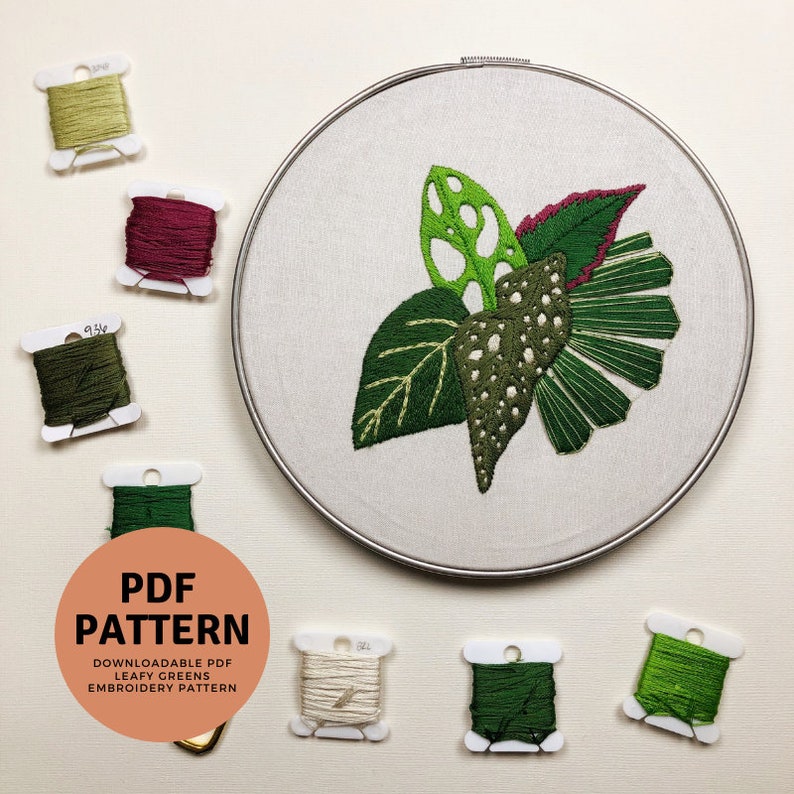 Leafy Greens - Beginner Hand Embroidery Pattern