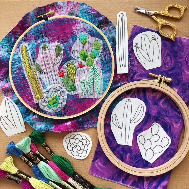 Cacti - Peel Stick and Stitch Hand Embroidery Patterns